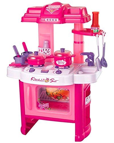 Baneen Kids Pretend Kitchen Playset with Light and Sound - Blue