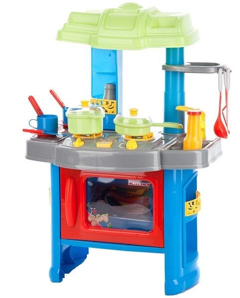 Baneen Kids Pretend Kitchen Playset with Light and Sound - Blue
