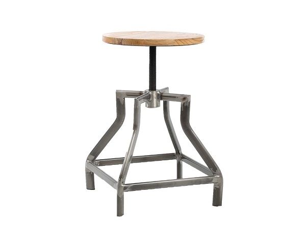 Industrial Thread Bar Stool - Gun Metal Silver