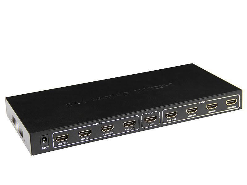 1 x 8 FHD 8 Port HDMI Splitter Signal Distributor 1 in 8 Out