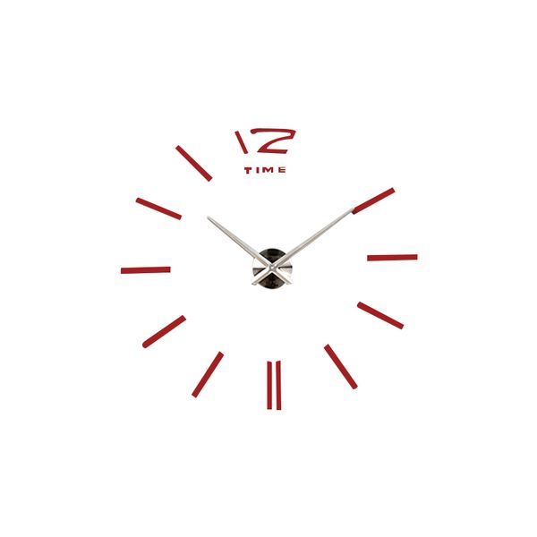 Olcor Modern DIY Large 3D Wall Clock - Red