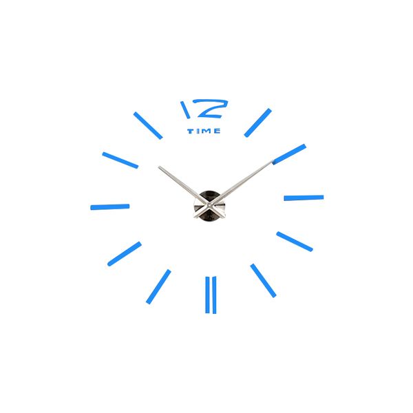 Olcor Modern DIY Large 3D Wall Clock - Blue