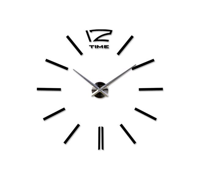 Olcor Modern DIY Large 3D Wall Clock - Black