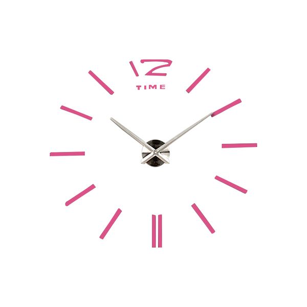 Olcor Modern DIY Large 3D Wall Clock - Pink