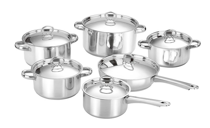 12 Piece Capsuled Bottom Stainless Steel Cookware Set