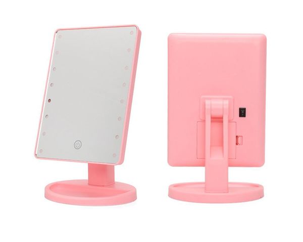 Touch Screen LED Make Up Mirror - Pink