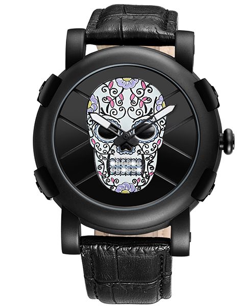 Skone Men's Exmoor White Skull Watch With Black image