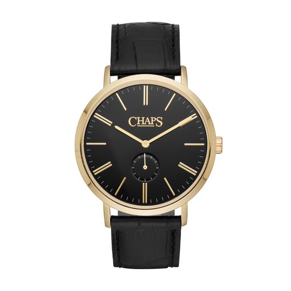 CHAPS Mens CHP5048 Dunham Black Leather Watch
