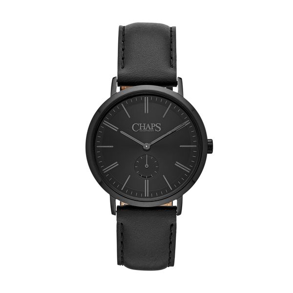 CHAPS Mens CHP5018 Dunham Black Leather Watch
