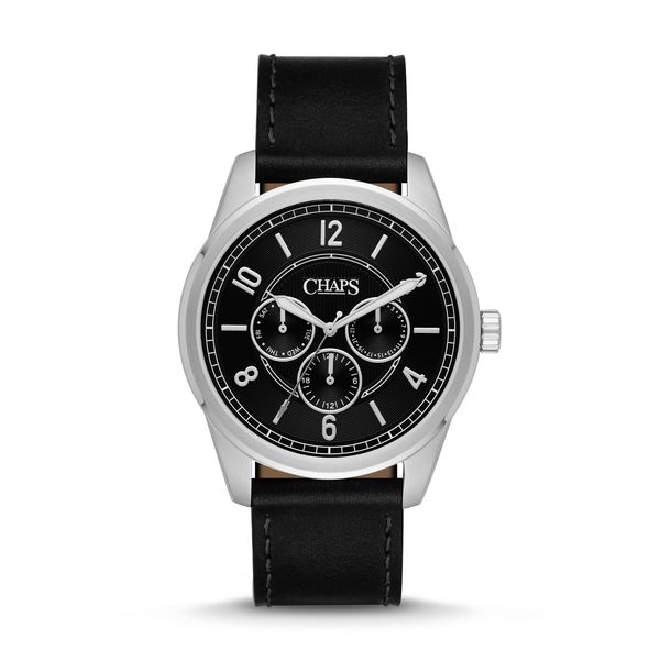 CHAPS Mens CHP5035 Bransen Multi Black Leather Watch