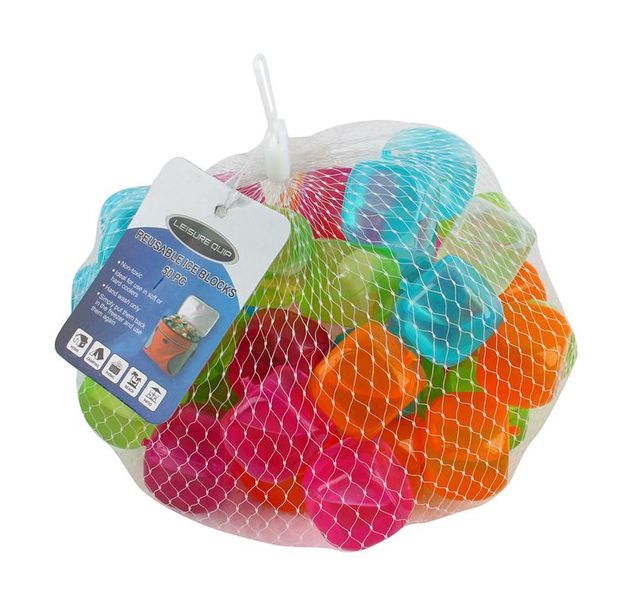 Lesiure Quip Re-Usable Ice Blocks - 50 Pack assorted colours