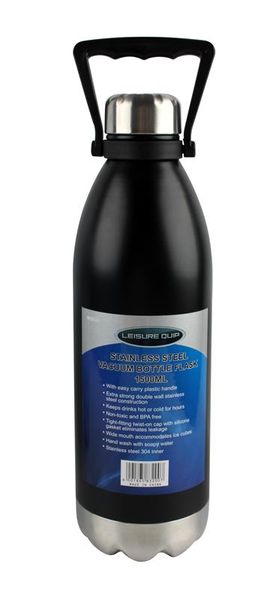 Leisure Quip Stainless Steel Vacuum Bottle Flask 1500ml - Black