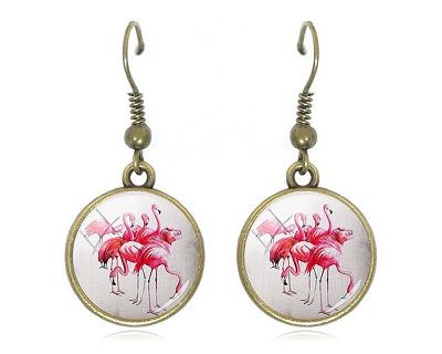 Beautiful Pink Flamingo Drop Earrings - Flock design