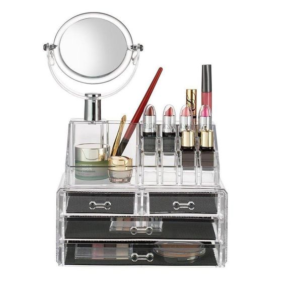 Make Up Organiser with Mirror - 4 Draws