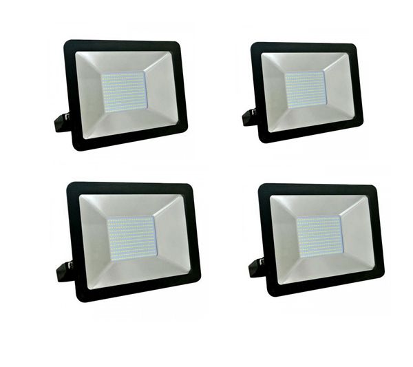 100W Slim Design LED Flood Light - Set of 4