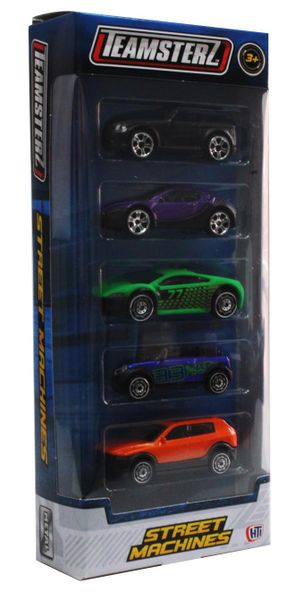 Teamsterz Five Pack 1.64 Scale 5 Pack - Black Convertible with 4 other Vehicles
