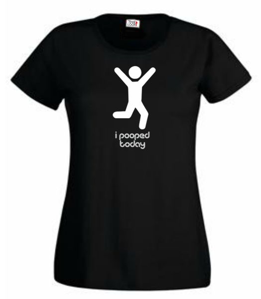 Thinking out Loud Ladies "i pooped today" Short Sleeve T-Shirt - Black