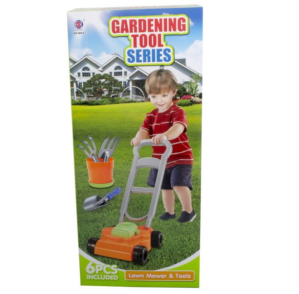 Kids Lawn Mower &amp; Garden Tool Set - 6 Piece