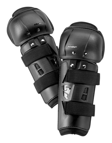 Thor Black Sector Knee Guards (Size: Adult)