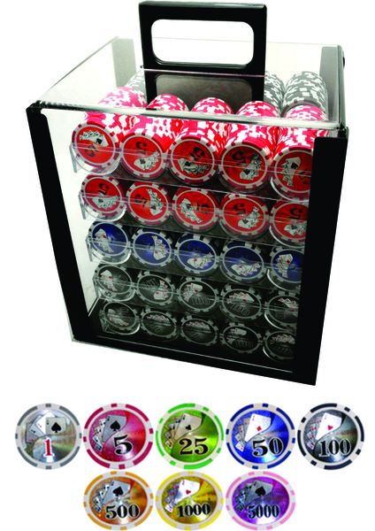 Big Texas Poker Chip Set Acrylic case- 1000 Piece