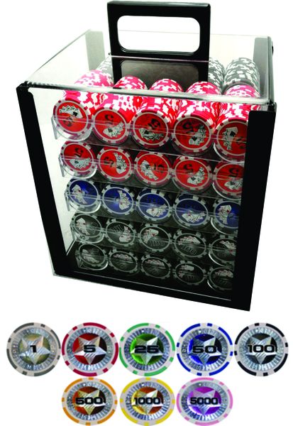 Texas Star Poker Chip Set - 1000 Piece with Acrylic Case