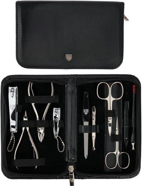 Kellermann 3 Swords Manicure Set 7872 PN Black - 10 Piece