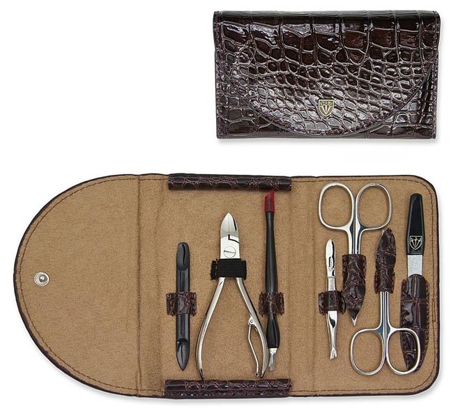 Kellermann 3 Swords Manicure Set - Croco Brown