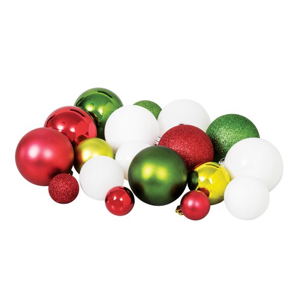 St Nicholas Christmas Tree Baubles - Red &amp; Green (60 Pack)