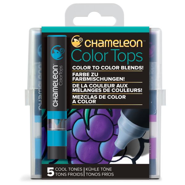 Chameleon Pens Colour Tops Set 5 - Cool Tones