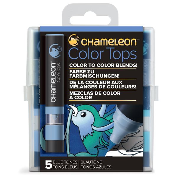 Chameleon Pens Colour Tops Set 5 - Blue Tones