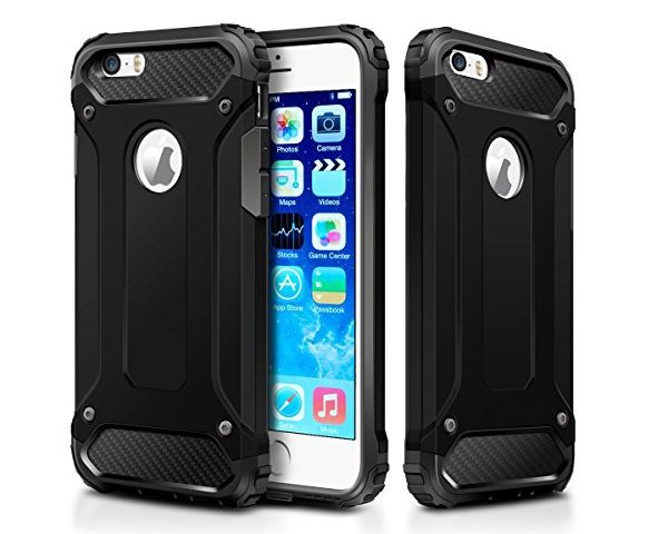 Shockproof Protective Armor Case for iPhone SE, 5S &amp; 5 - Silver