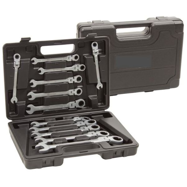 La fermete 12 Piece Adjustable Head Ratchet Spanner Tool Set &amp; Case