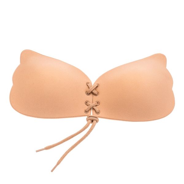 Easy Curves Stick On Push Up Bra - Nude (Size: DD Cup)