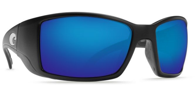 Costa Blackfin 580G Global Fit Sunglasses - Black Frame with Blue Mirror Lens