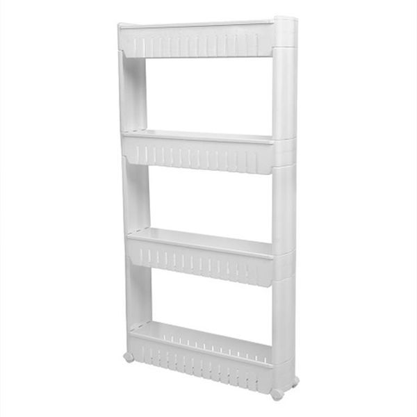 Hazlo Slide Out 4 Tier Kitchen &amp; Bathroom Tower Storage Rack