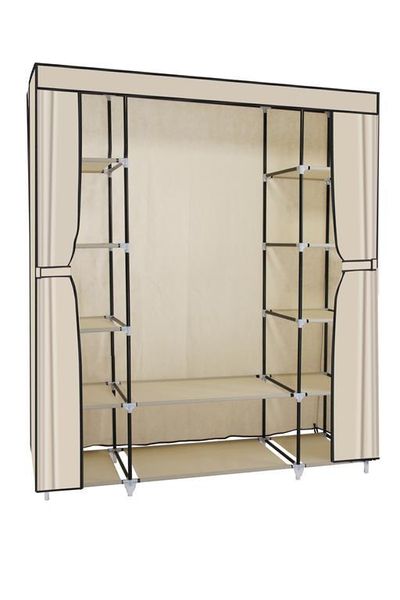 Hazlo Large Fabric Wardrobe Closet - Red
