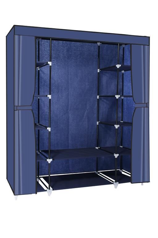 Hazlo Large Fabric Wardrobe Closet Blue In South Hazlo Large Fabric Wardrobe Closet Blue