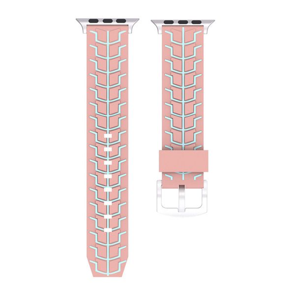 Silicone Fish Skeleton Band for Apple Watch 42mm - Pink &amp; Blue