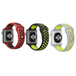 Killer Deals Silicone Strap Compatible with 38/40/41mm iWatch- 3 Pack- S/M