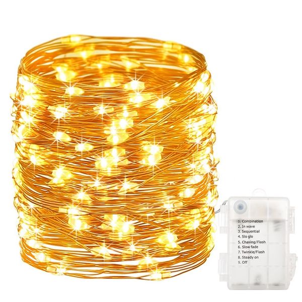 Battery Powered 10m Fairy Light with Remote - Warm White