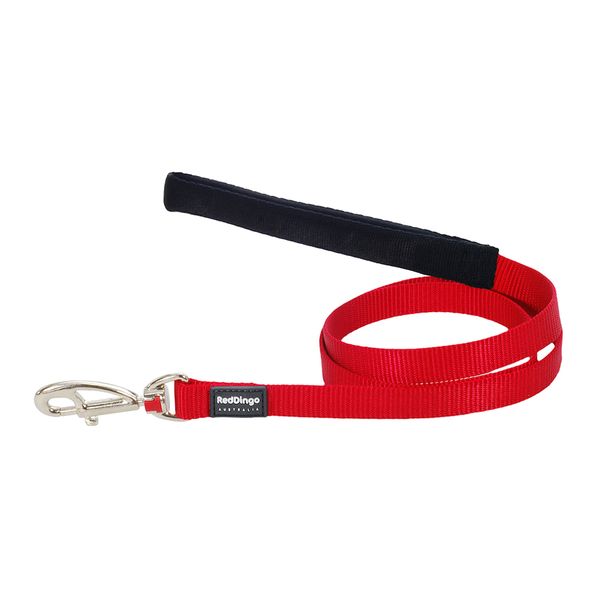 Red Dingo Dog Lead in Plain - Red