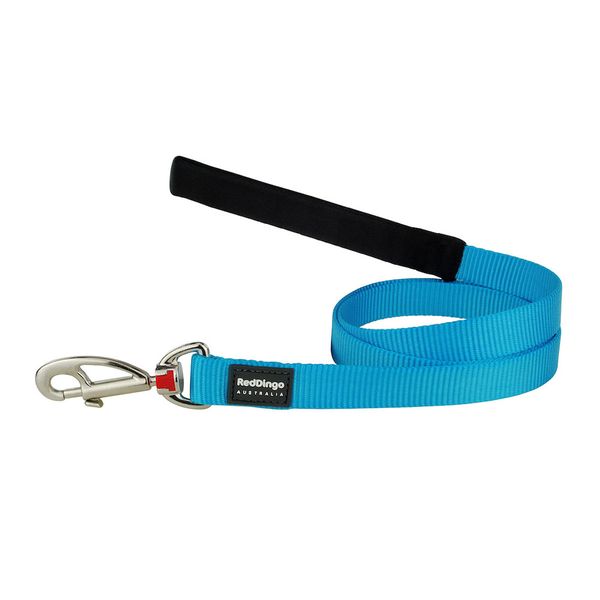 Red Dingo Dog Lead in Plain - Turquoise