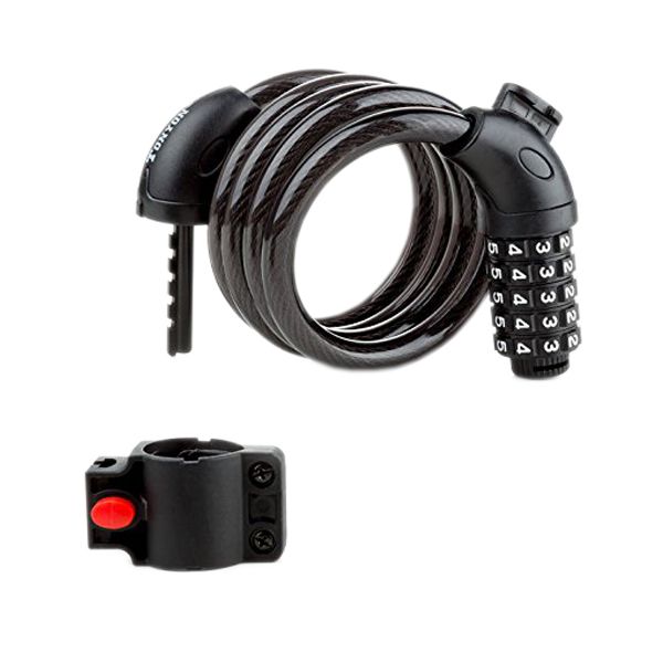 Bike Combination Cable Lock with Mounting Bracket