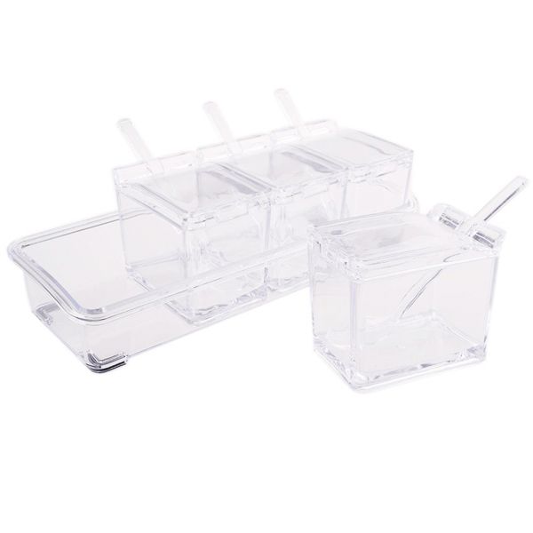 Separable Acrylic Seasoning Boxes &amp; Rack Set