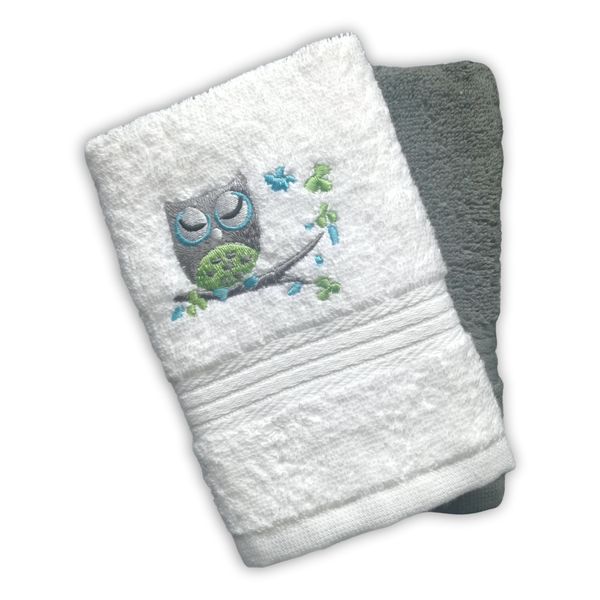 Zorbatex - Embroidery Owl Guest Towel