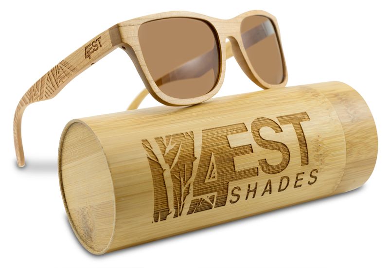 4EST SHADES Wooden Polarized Sunglasses - Cherry