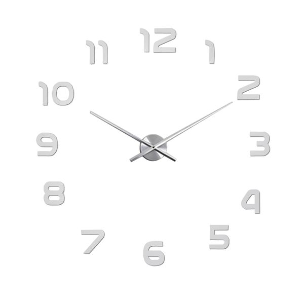 DIY Modern 3D Wall Clock - Silver