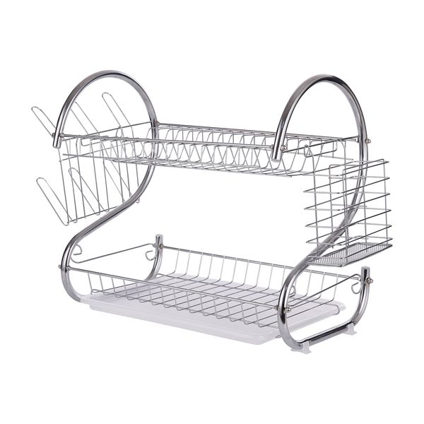 Comfeto Wares Two Tier Dish Rack - Silver