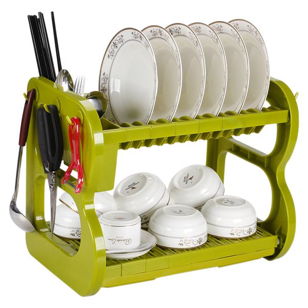 Comfeto Wares 2 Tier ABS Dish Drier Rack - Green
