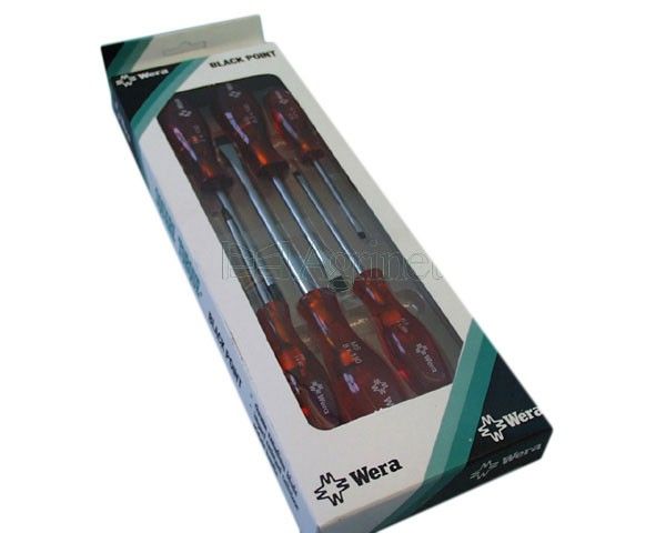 Wera Screwdrivers with Tip Cellulose - Black (Set of 6)